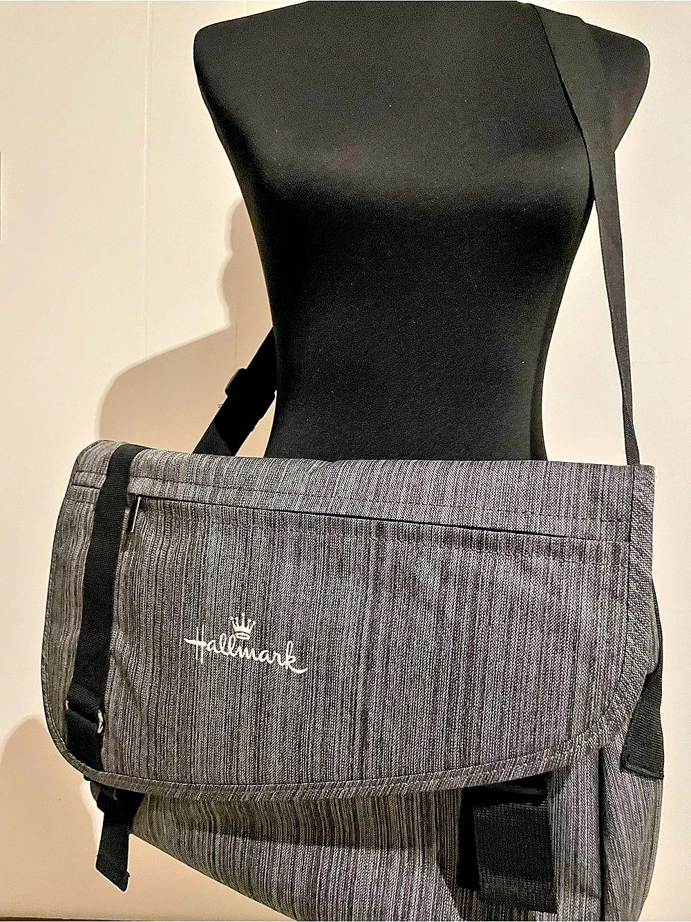 Hallmark, Gray & Black Laptop Messenger Bag, NWOT